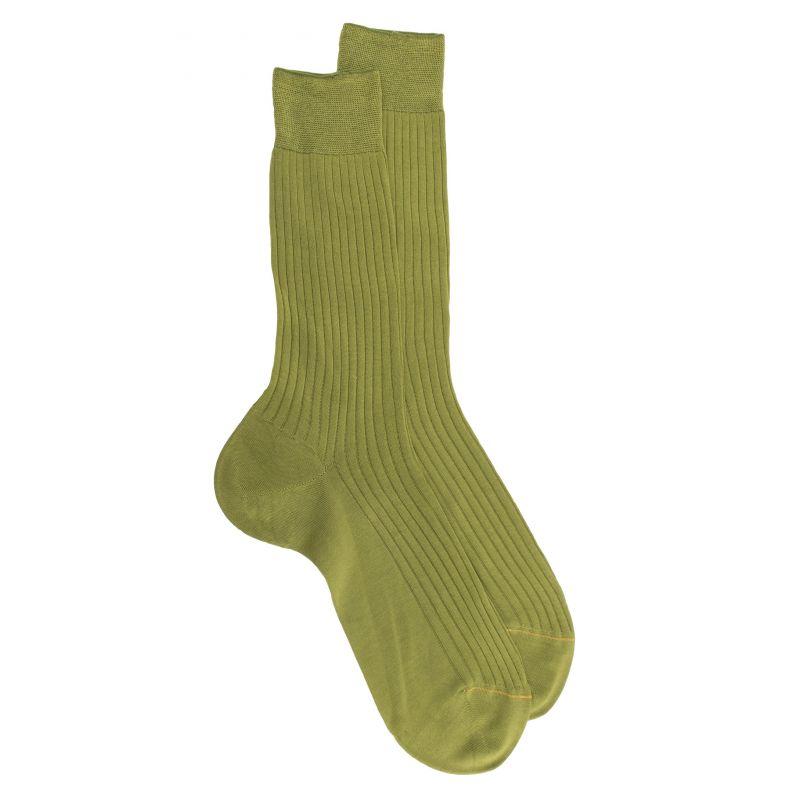 Calzini di lusso per uomo in puro filato tartan extra fine - Verde | Doré Doré