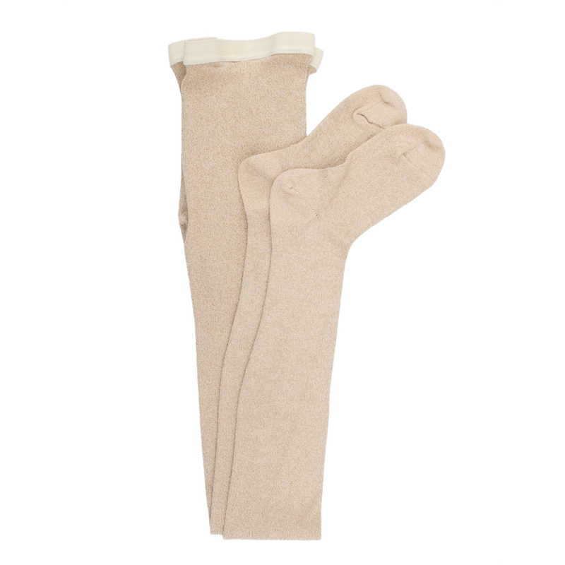 Collant da bambino in cotone effetto brillante - Beige del deserto | Doré Doré