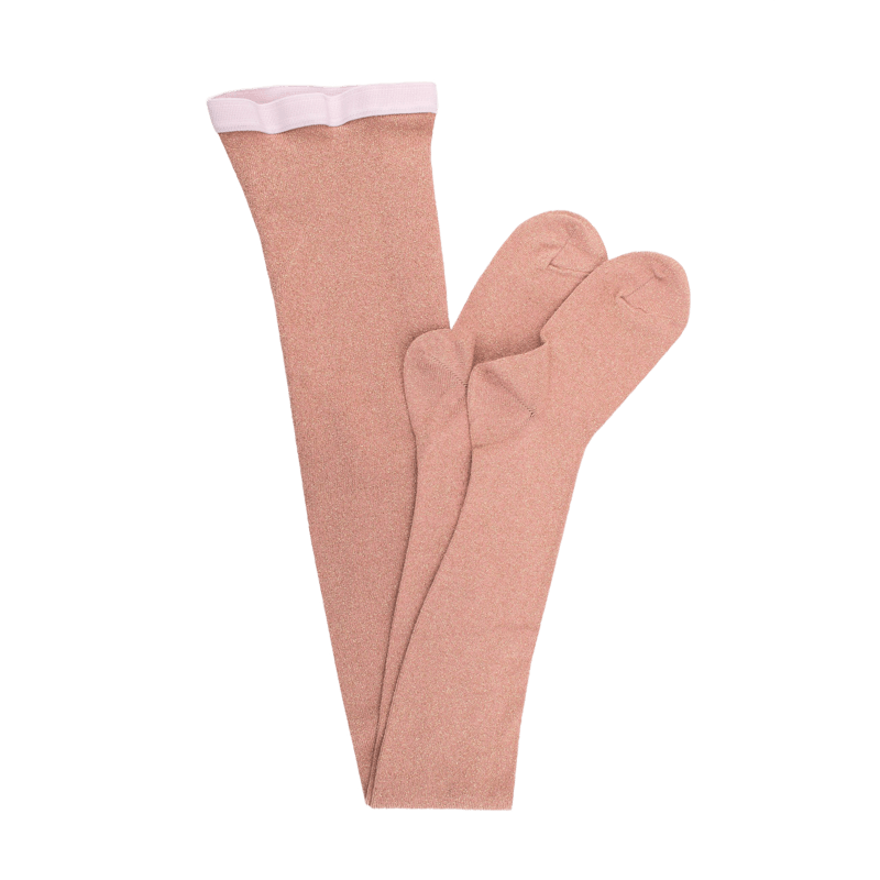 Collant da bambino in cotone effetto brillante - Rosa pralina | Doré Doré