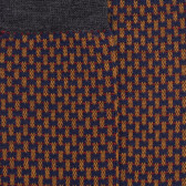 Chaussettes homme en laine à motif à trois couleurs - Bleu caban & gris étain | Doré Doré