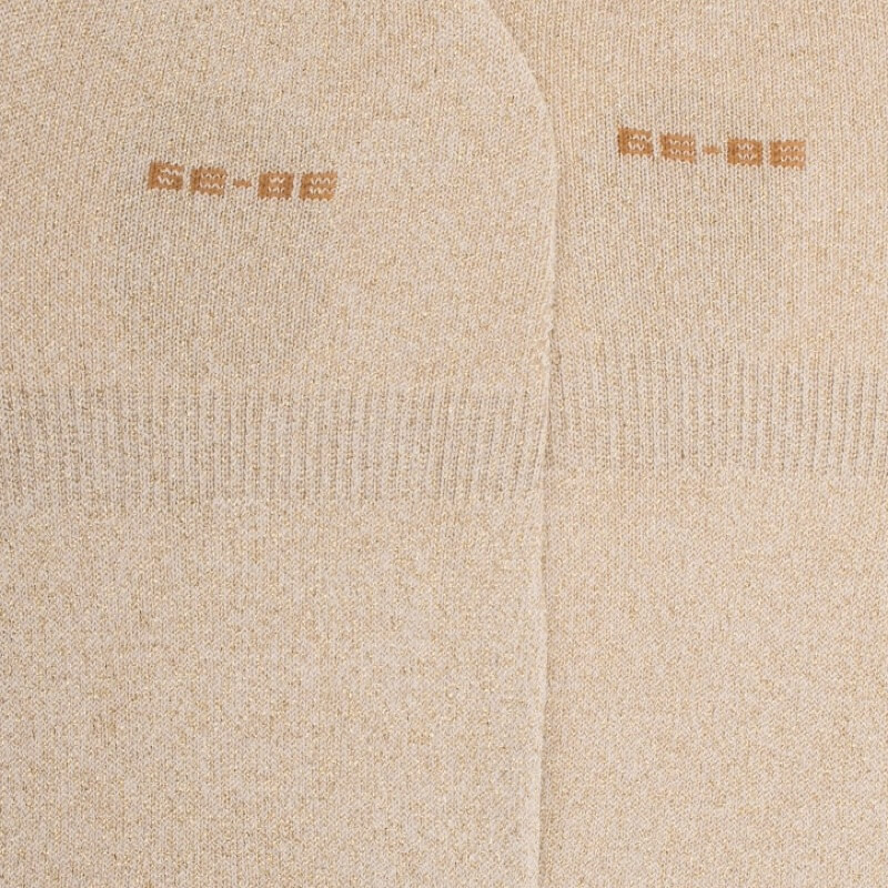 Calze invisibili da donna in cotone con effetto brillante tinta unita - Beige del deserto | Doré Doré