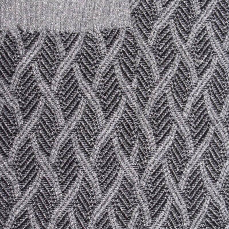 Chaussettes femme en coton et laine à motif entrelacés effet brillant - Gris oxford | Doré Doré