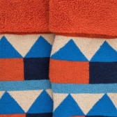Calze antiscivolo da bambino in cotone fantasia geometrico - Blu barca a vela | Doré Doré