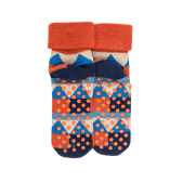 Calze antiscivolo da bambino in cotone fantasia geometrico - Blu barca a vela | Doré Doré
