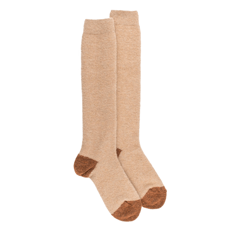 Calze lunghe da donna in lana polare - Beige del deserto | Doré Doré