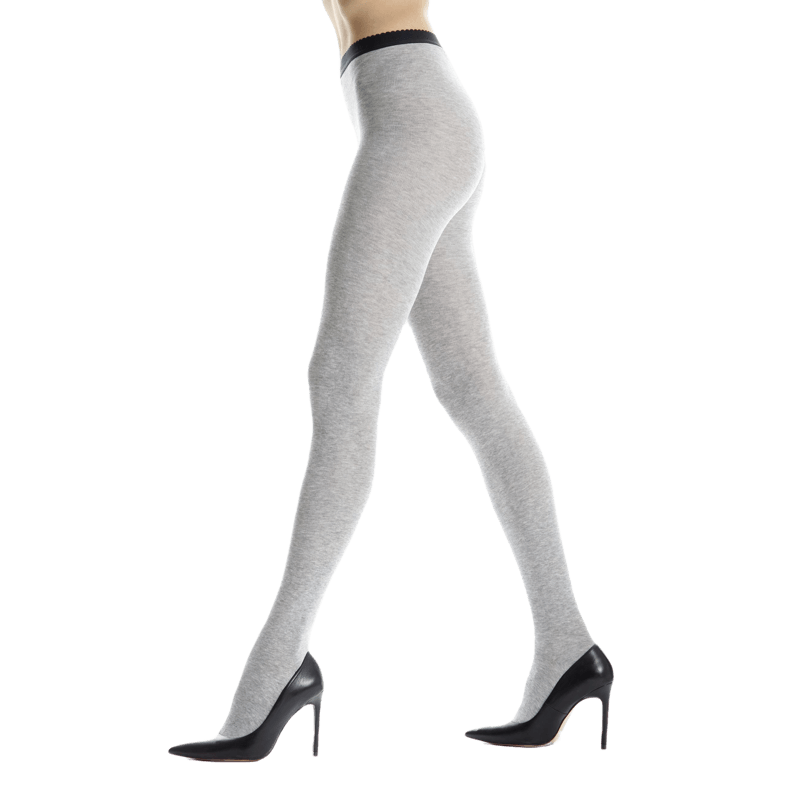 Collant da donna in cotone tinta unita - Grigio roccioso | Doré Doré