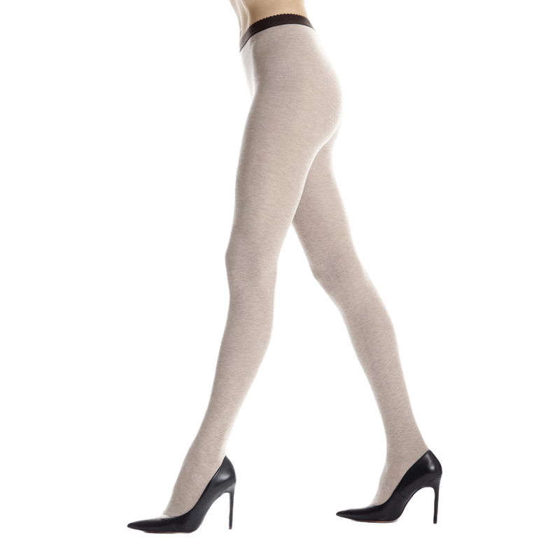 Collant da donna in cotone tinta unita - Beige Sahara | Doré Doré