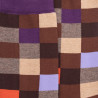 Calze da donna in cotone fantasia scacchiera - Marrone cacao | Doré Doré