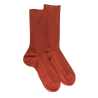 Calze da uomo a coste in cotone egiziano senza bordo elastico - Arancione