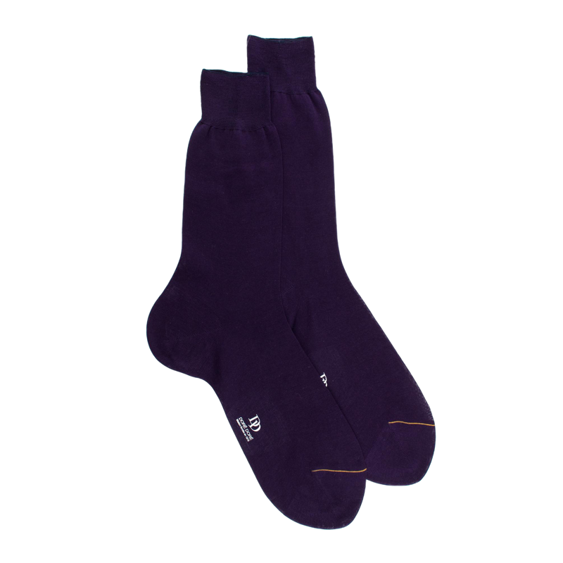 Calze da uomo in 100% filo di Scozia tinta unita - Viola | Doré Doré