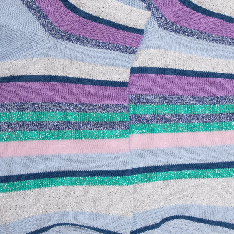 Calze corte da donna in cotone a righe con effetto brillante - Azulina | Doré Doré