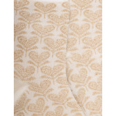 Calze corte da donna in filo di Scozia fantasia fiori a cuore con effetto brillante - Ecru | Doré Doré