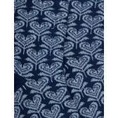 Calze corte da donna in filo di Scozia fantasia fiori a cuore con effetto brillante - Blu barca a vela | Doré Doré