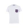 T-shirt da uomo in cotone con taschino a fantasia - Blu marino | Doré Doré