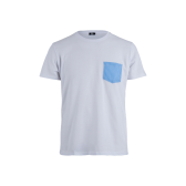 T-shirt da uomo in cotone con taschino a fantasia - Bianco | Doré Doré