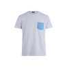T-shirt da uomo in cotone con taschino a fantasia - Bianco