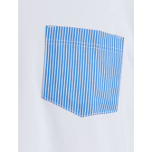 T-shirt da uomo in cotone con taschino a fantasia - Bianco | Doré Doré