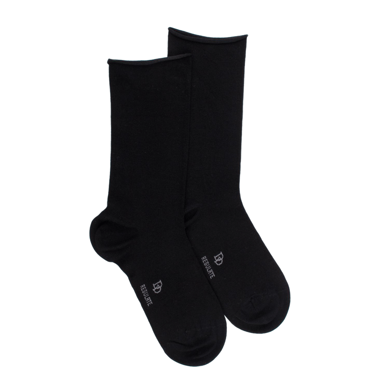 Calze corte da donna in TENCEL™ Lyocell tinta unita - Nero | Doré Doré