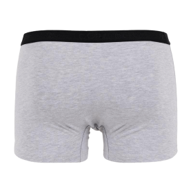 Boxer intimo da uomo in cotone elasticizzato tinta unita melange con elastico logato - Grigio roccioso | Doré Doré