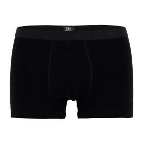 Boxer intimo da uomo in cotone elasticizzato tinta unita con elastico logato - Nero | Doré Doré