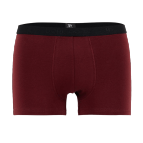 Boxer intimo da uomo in cotone elasticizzato tinta unita con elastico logato - Melanzana | Doré Doré