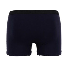 Boxer intimo da uomo in cotone elasticizzato tinta unita con elastico logato - Blu marino scuro | Doré Doré