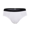 Slip intimo da uomo in cotone elasticizzato tinta unita con elastico logato - Bianco