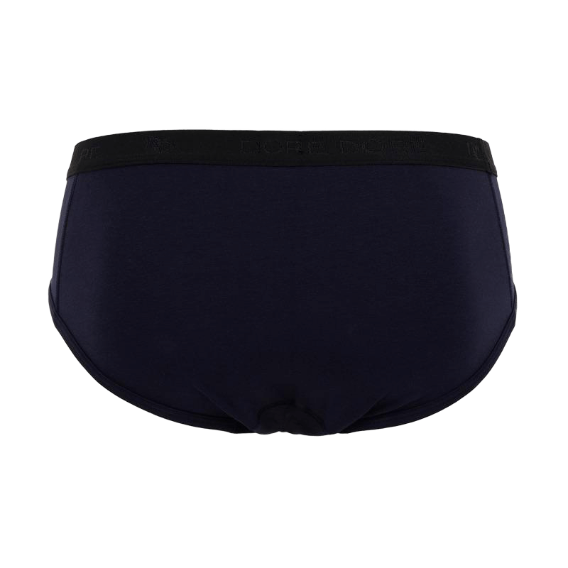 Slip intimo da uomo in cotone elasticizzato tinta unita con elastico logato - Blu marino scuro | Doré Doré
