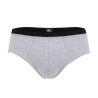 Slip intimo da uomo in cotone elasticizzato tinta unita melange con elastico logato - Grigio roccioso | Doré Doré