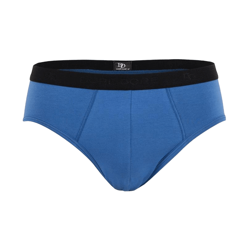 Slip intimo da uomo in cotone elasticizzato tinta unita con elastico logato - Blu macadam | Doré Doré