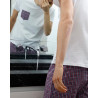 T-shirt da uomo in cotone con taschino a fantasia - Blu marino | Doré Doré