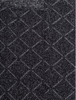 Calze lunghe da donna in cotone egiziano e cashmere fantasia rombi effetto scintillante - Nero | Doré Doré