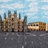 Calze oxford da uomo in cotone con paesaggio milanese