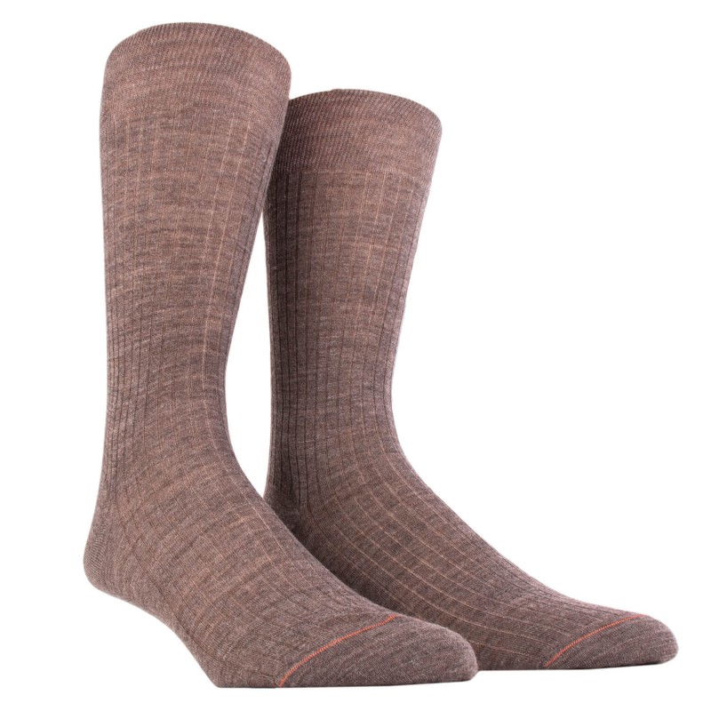 Calzini di lusso marrone lontra in lana merino