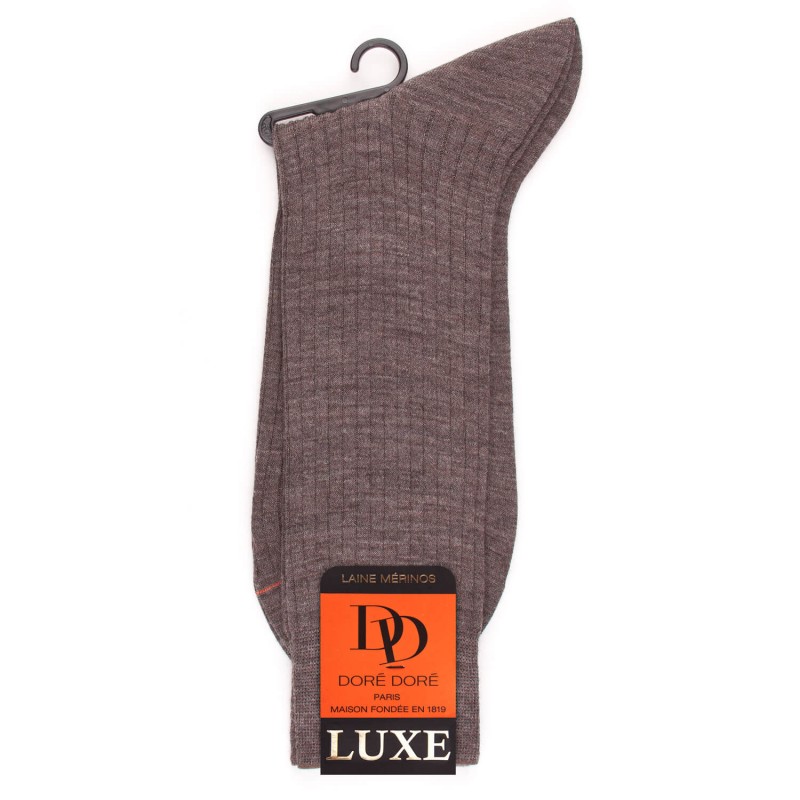 Calzini di lusso marrone lontra in lana merino