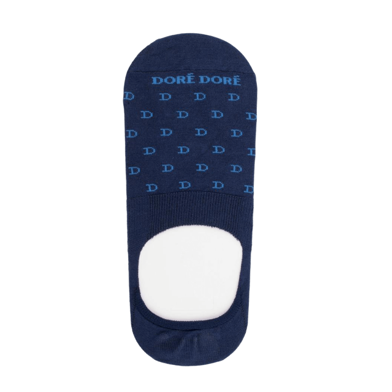 Calze invisibili da uomo in filato scozzese con motivo "DD" - Bleu Voilier | Doré Doré