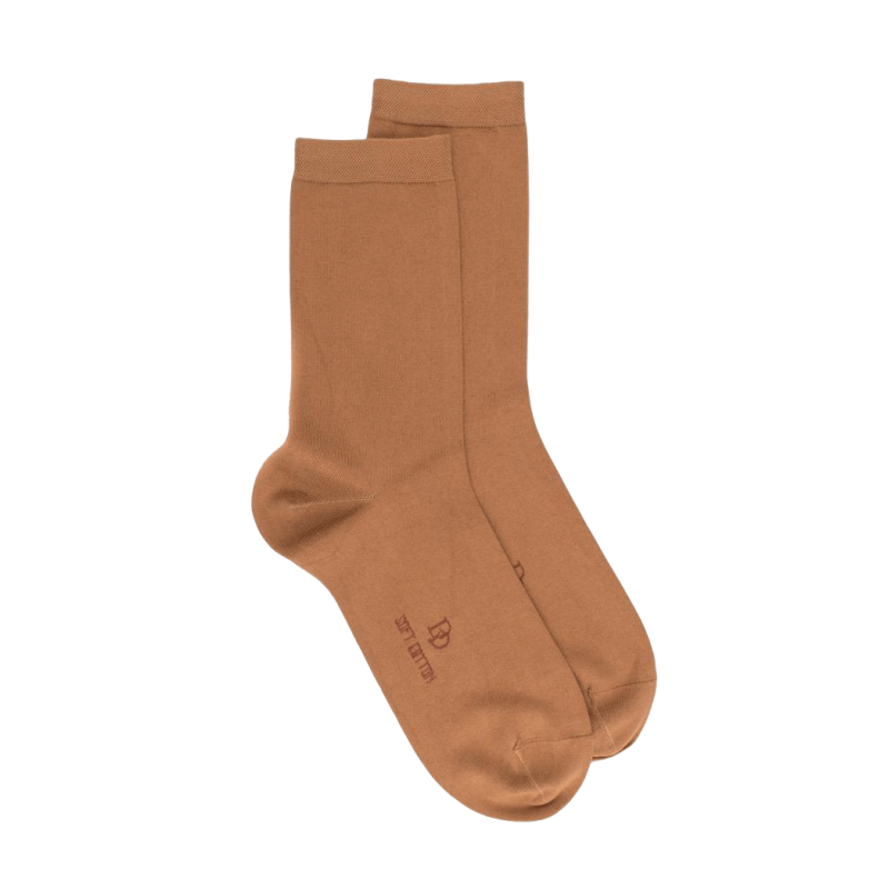 Calze da donna in cotone con bordi morbidi - Camel | Doré Doré