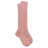 Calze alte a coste rosa in morbido cotone per bambini Doré Doré