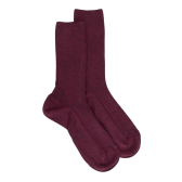 Calze non elastiche in cotone egiziano - Speciale per gambe sensibili - Colore prugna | Doré Doré