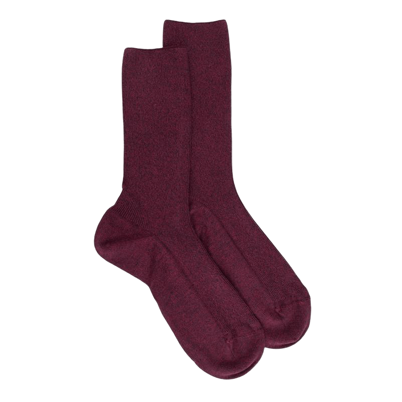 Calze non elastiche in cotone egiziano - Speciale per gambe sensibili - Colore prugna | Doré Doré