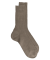 Chaussettes Homme côtelées en pur fil d'Ecosse - Brun bronze