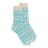 Calze da donna in cotone con motivi tribali - Bleu Aiguemarine | Doré Doré