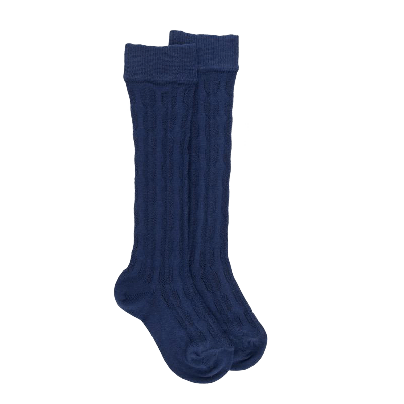 Gambaletti in cotone traforato per bambini - Bleu Voilier | Doré Doré