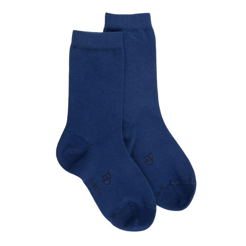 Chaussettes enfant en coton égyptien - Bleu Voilier | Doré Doré