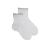Calzini per bambini in filato scozzese traforato con coste a contrasto effetto lurex - Colletto: bianco | Doré Doré