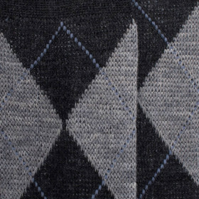 Gambaletti in lana jacquard con diamanti - antracite, grigio chiaro e blu
