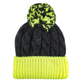 Cappello in lana ritorta con pompon - Grigio e verde Doré Doré