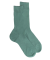 Chaussettes Homme côtelées en pur fil d'Ecosse - Vert campagne