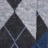 calzini in lana jacquard con diamanti - antracite, grigio chiaro e blu