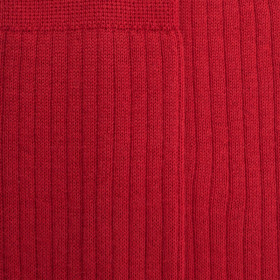 Mi-bas côtelés homme en laine mérinos - Rouge Ponceau | Doré Doré